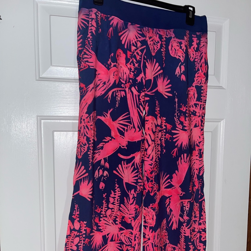 Lilly Pulitzer Pink and Blue Cropped Pants
